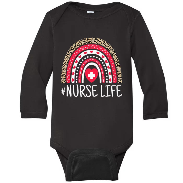 School Nurse Life Nurses Week Rainbow  Nurses Day Nurse Baby Long Sleeve Bodysuit