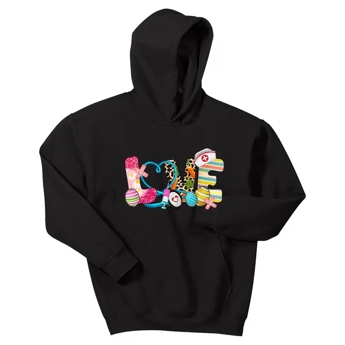 Stethoscope Nurse Life CNA Love Easter Egg Kids Hoodie