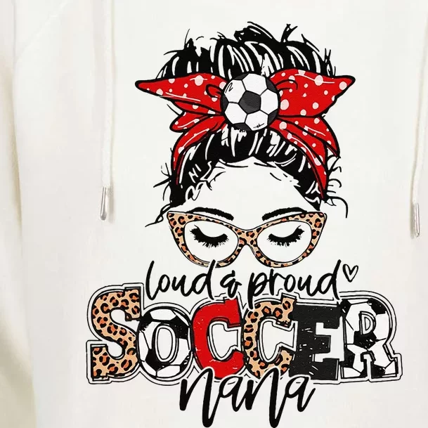 Soccer Nana Leopard Loud And Proud Soccer Nana Womens Funnel Neck Pullover Hood