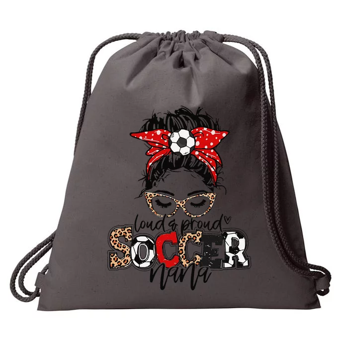 Soccer Nana Leopard Loud And Proud Soccer Nana Drawstring Bag