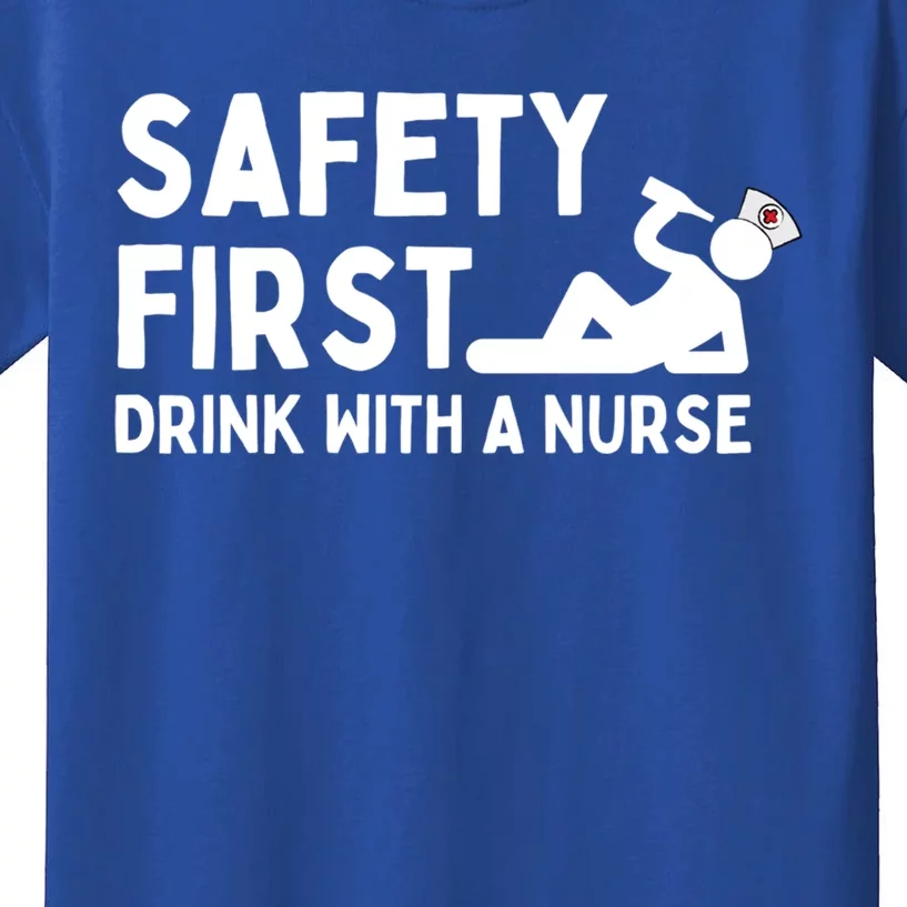 Sarcastic Nurse Life Safety First With A Nurse Nursing Gift Kids T-Shirt