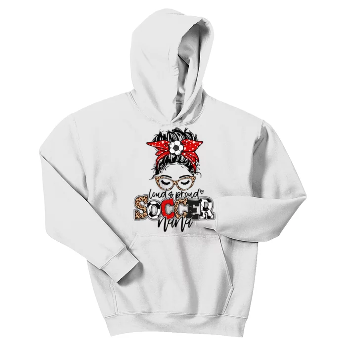 Soccer Nana Leopard Loud And Proud Soccer Nana Kids Hoodie