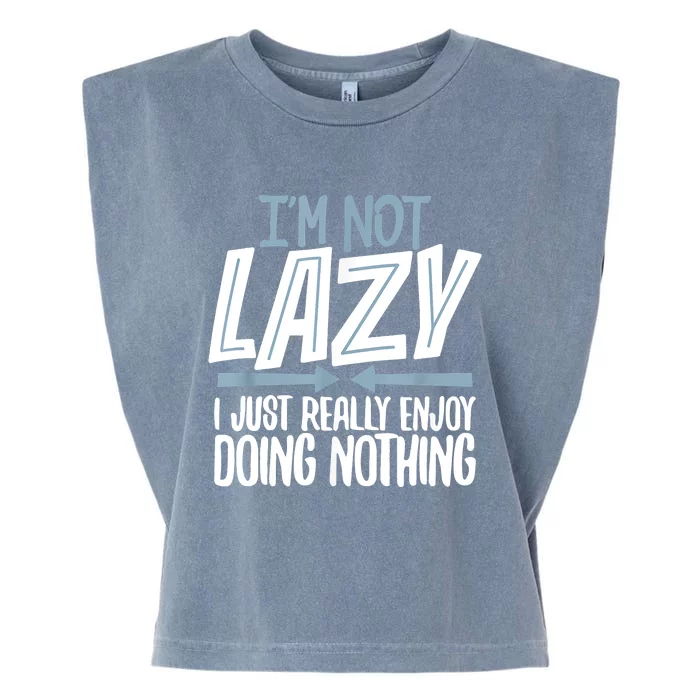 Sarcastic Not Lazy Tee, Funny Lazy Person Garment-Dyed Women's Muscle Tee