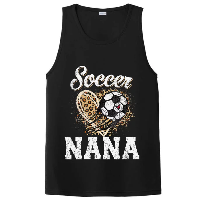 Soccer Nana Leopard Heart Proud Nana Sport Lover Funny Performance Tank