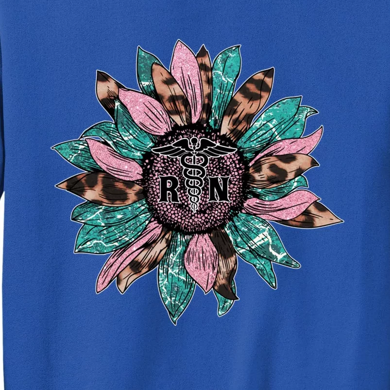 Sunflower Nurse Leopard Design For Registered Nurse And Mom Gift Tall Sweatshirt