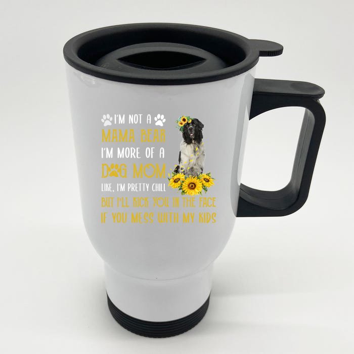 Sunflower Newfoundland Mom Mothers Day Dog Mom Gift Front & Back Stainless Steel Travel Mug