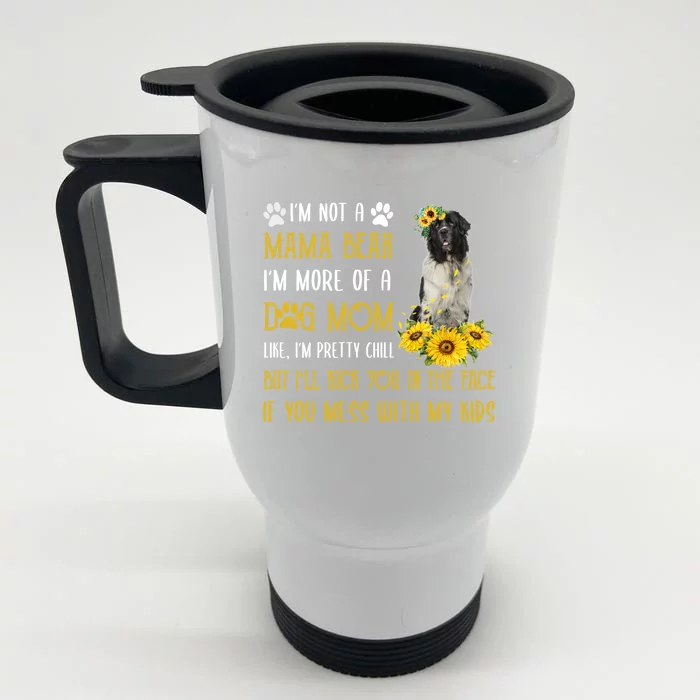 Sunflower Newfoundland Mom Mothers Day Dog Mom Gift Front & Back Stainless Steel Travel Mug