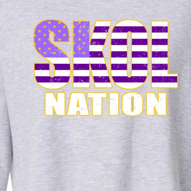 Skol Nation Meaningful Gift Meaningful Gift Purple White Gold Cropped Pullover Crew