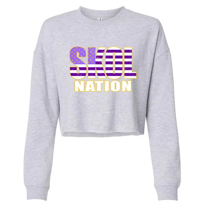 Skol Nation Meaningful Gift Meaningful Gift Purple White Gold Cropped Pullover Crew