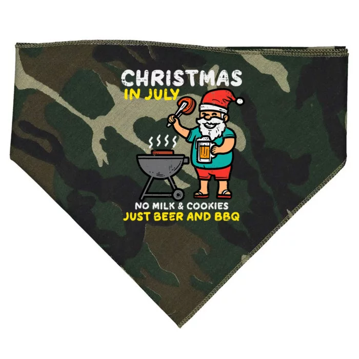 Santa No Milk Cookies Just Bbq Funny Christmas In July USA-Made Doggie Bandana