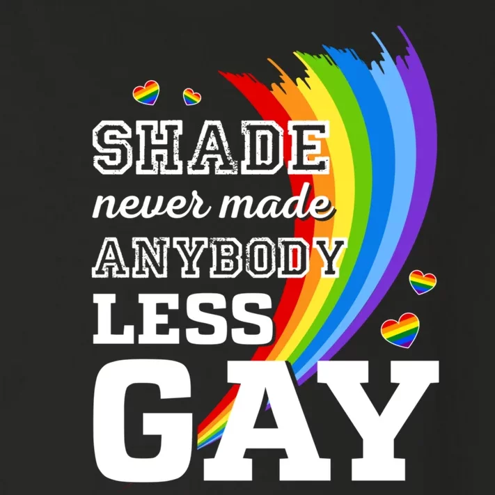 Shade Never Made Anybody Less Gay LGBTQ Rainbow Pride Toddler Long Sleeve Shirt