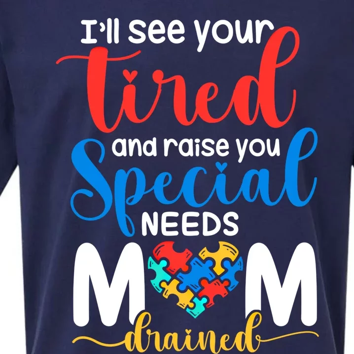 Special Need Mom Life Autism Mama Heart Disability Awareness Gift Sueded Cloud Jersey T-Shirt