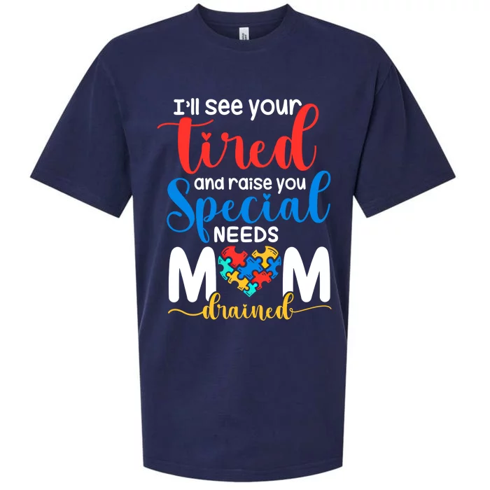 Special Need Mom Life Autism Mama Heart Disability Awareness Gift Sueded Cloud Jersey T-Shirt