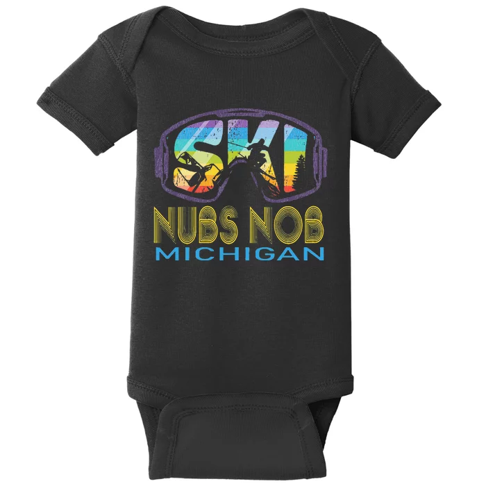 Ski Nubs Nob Michigan Skiing Vacation Baby Bodysuit