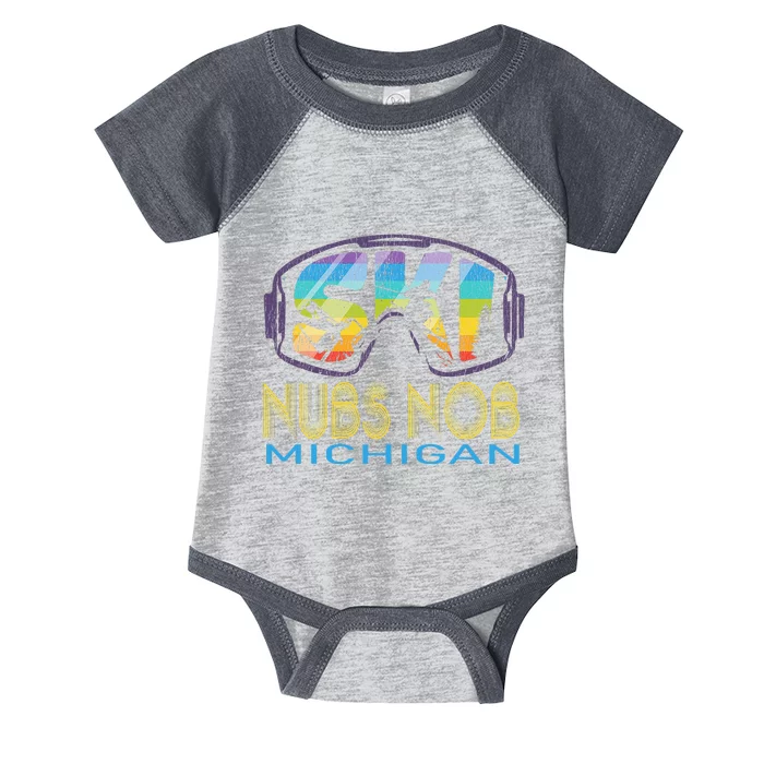 Ski Nubs Nob Michigan Skiing Vacation Infant Baby Jersey Bodysuit