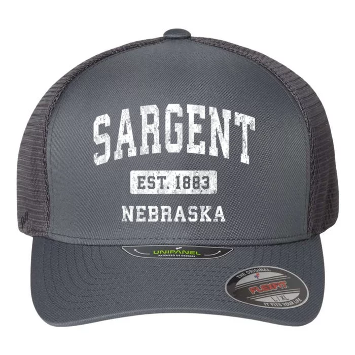 Sargent Nebraska Ne Vintage Athletic Sports Flexfit Unipanel Trucker Cap