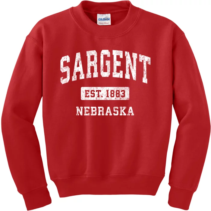 Sargent Nebraska Ne Vintage Athletic Sports Kids Sweatshirt