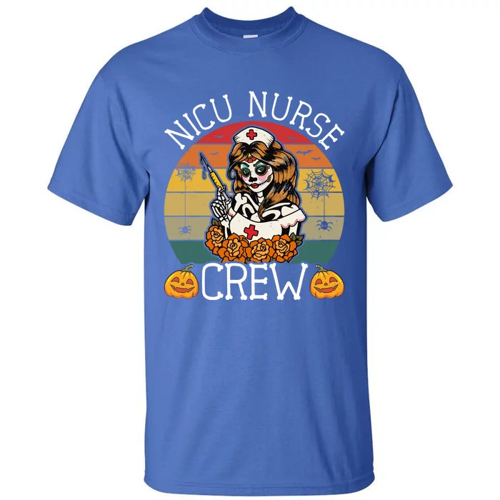 Skeleton Nicu Nurse Crew Funny Vintage Halloween Nurses Gift Tall T-Shirt