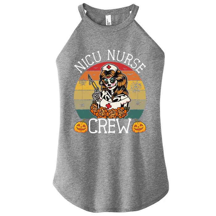 Skeleton Nicu Nurse Crew Funny Vintage Halloween Nurses Gift Women’s Perfect Tri Rocker Tank