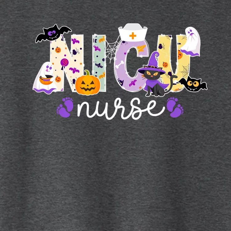 Spooky Nicu Nurse Halloween Neonatal Intensive Care Unit Gift Women's Crop Top Tee