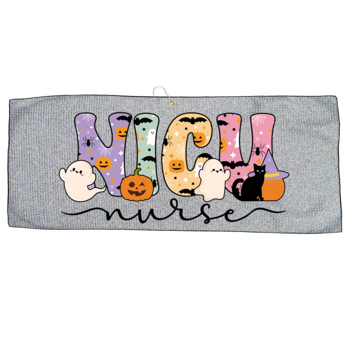 Spooky Nicu Nurse Halloween Nicu Nursing Gift Large Microfiber Waffle Golf Towel