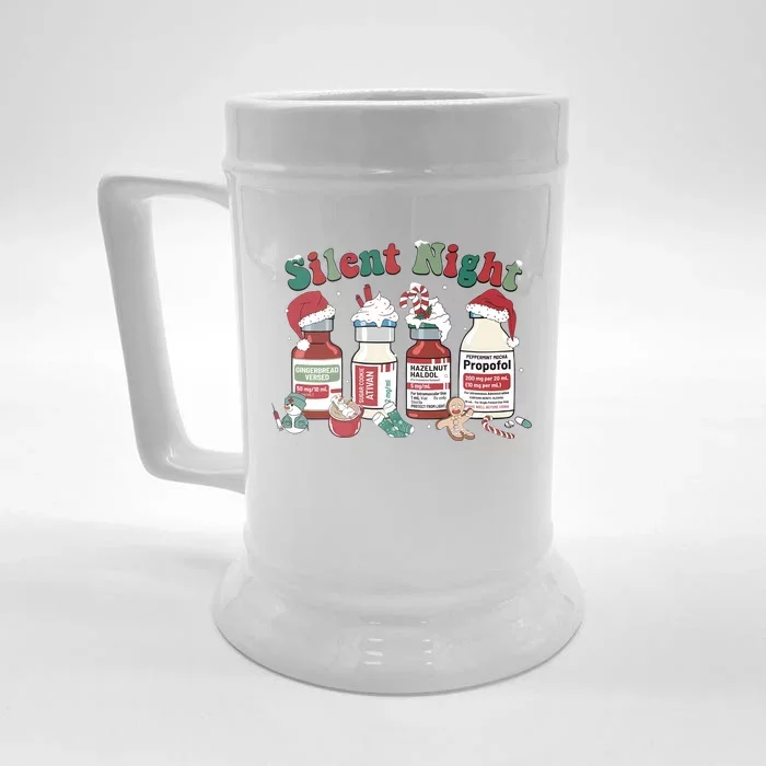 Silent Night Nurse Health Care Christmas Holiday Xmas Front & Back Beer Stein