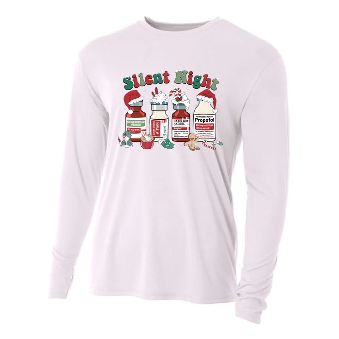 Silent Night Nurse Health Care Christmas Holiday Xmas Cooling Performance Long Sleeve Crew