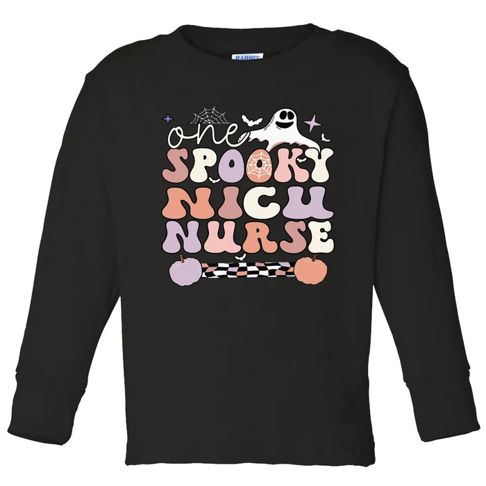 Spooky NICU Nurse Halloween NICU Nursing Toddler Long Sleeve Shirt