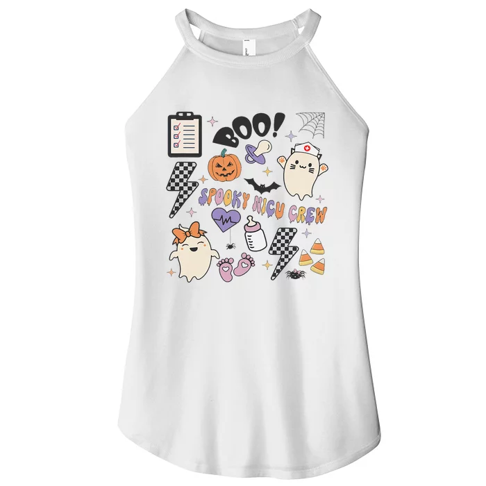 Spooky Nicu Nurse Halloween Cute Pumpkin Ghost Women’s Perfect Tri Rocker Tank