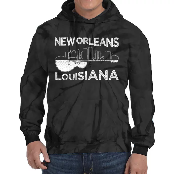 Souvenir New Orleans Guitar Music Louisiana New Orleans Tie Dye Hoodie