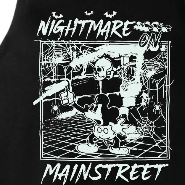 Skeleton Nightmare On Mainstreet 90s Halloween Party WDW Spooky Season Ladies Tri-Blend Wicking Tank