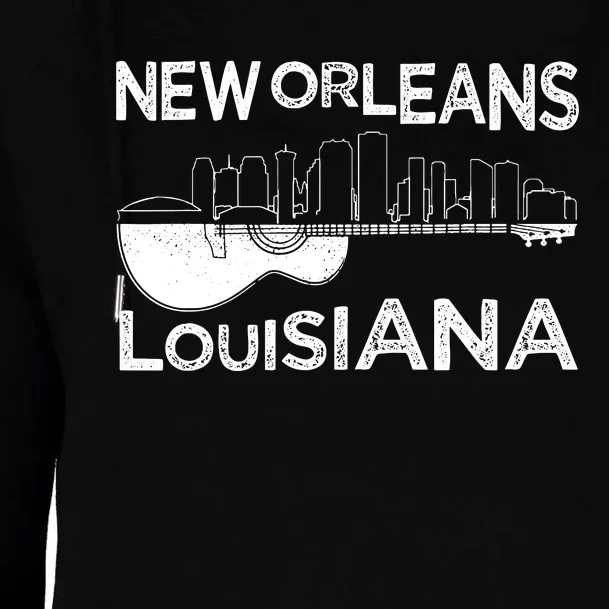 Souvenir New Orleans Guitar Music Louisiana New Orleans Womens Funnel Neck Pullover Hood