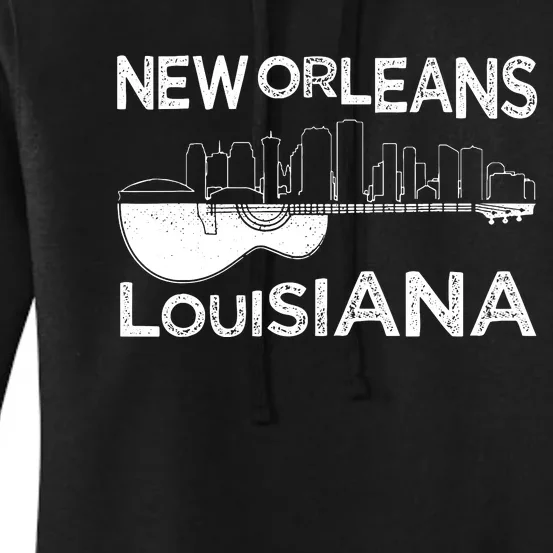 Souvenir New Orleans Guitar Music Louisiana New Orleans Women's Pullover Hoodie