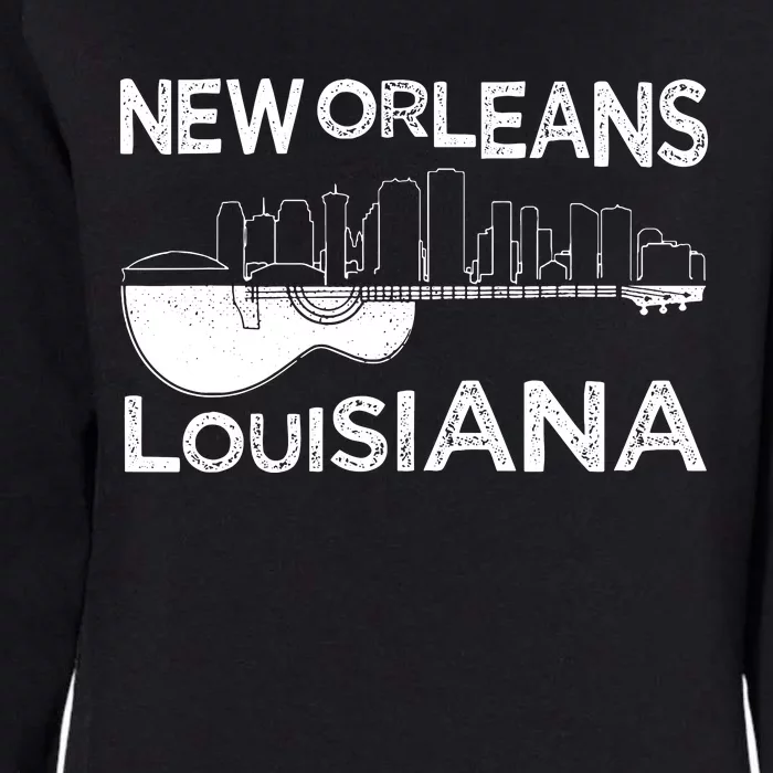 Souvenir New Orleans Guitar Music Louisiana New Orleans Womens California Wash Sweatshirt