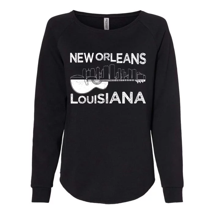 Souvenir New Orleans Guitar Music Louisiana New Orleans Womens California Wash Sweatshirt