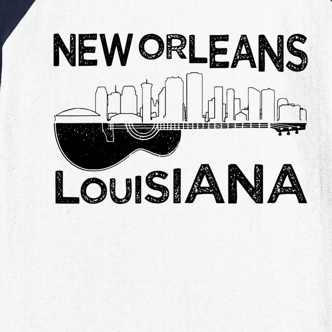 Souvenir New Orleans Guitar Music Louisiana New Orleans Baseball Sleeve Shirt