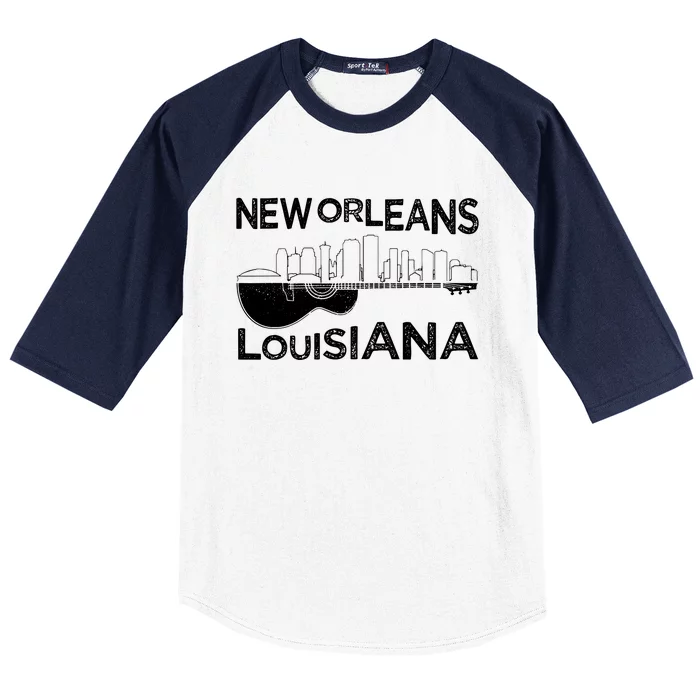 Souvenir New Orleans Guitar Music Louisiana New Orleans Baseball Sleeve Shirt