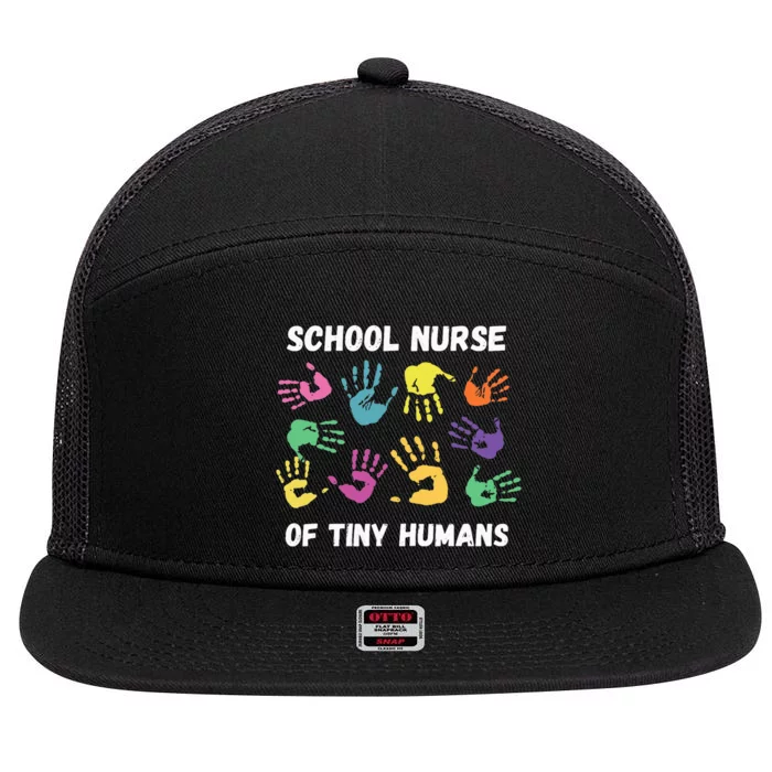 School Nurse Of Tiny Humans For Super Nurse 7 Panel Mesh Trucker Snapback Hat