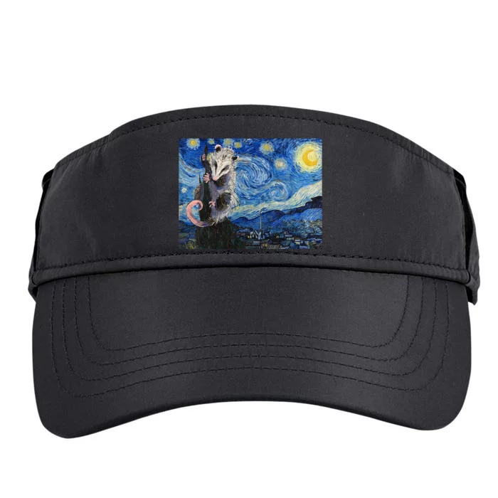 Starry Night Opossum Van Gogh Possum Funny Rodent Animal Adult Drive Performance Visor