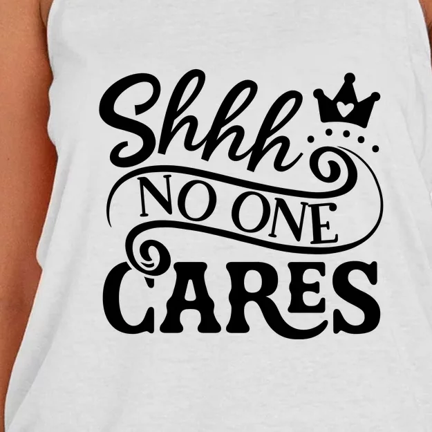 Shhh No One Cares Women's Knotted Racerback Tank