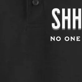 Shhh No One Cares Graphic Novelty Sarcastic Funny Dry Zone Grid Performance Polo