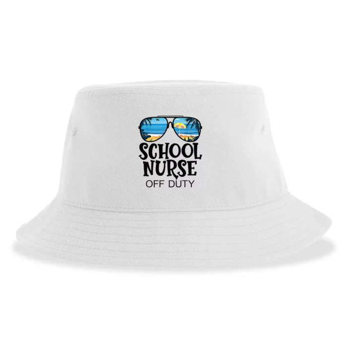 School Nurse Off Duty Sunglasses Beach Summer Sustainable Bucket Hat