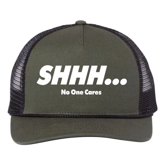 Shhh No One Cares Retro Rope Trucker Hat Cap