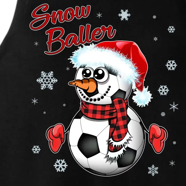 Snow Baller Soccer Chritsmas Ladies Tri-Blend Wicking Tank