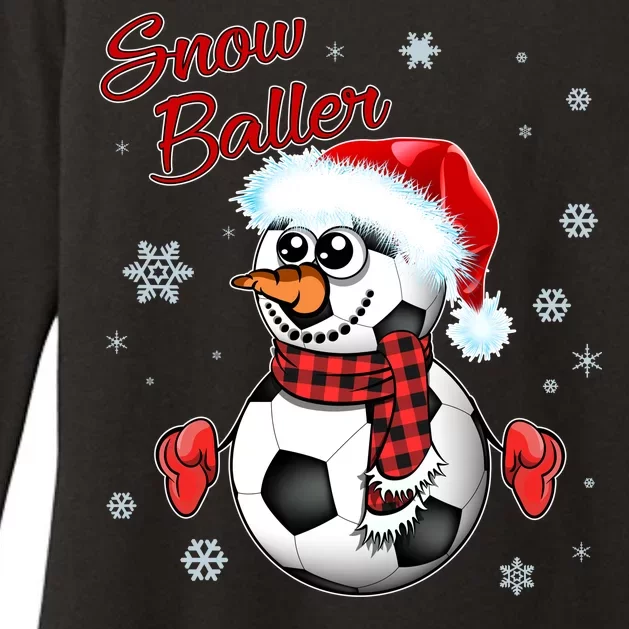 Snow Baller Soccer Chritsmas Womens CVC Long Sleeve Shirt