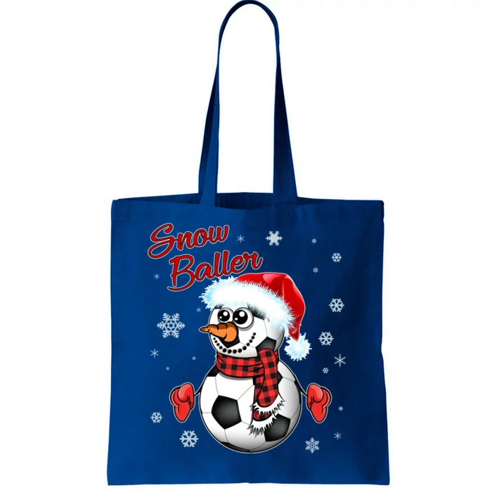 Snow Baller Soccer Chritsmas Tote Bag