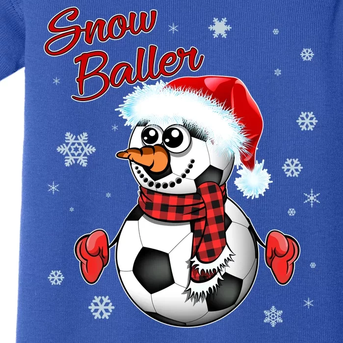 Snow Baller Soccer Chritsmas Baby Bodysuit