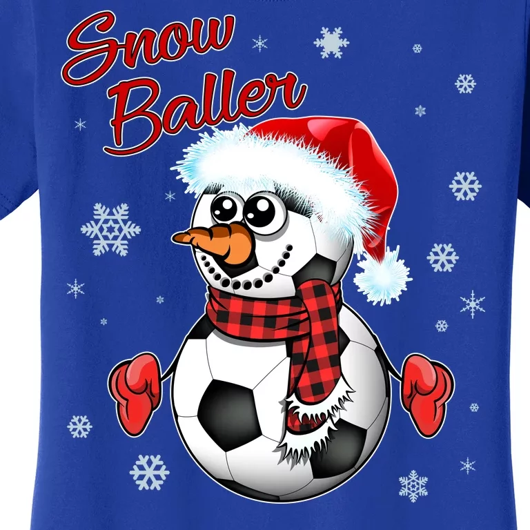 Snow Baller Soccer Chritsmas Women's T-Shirt