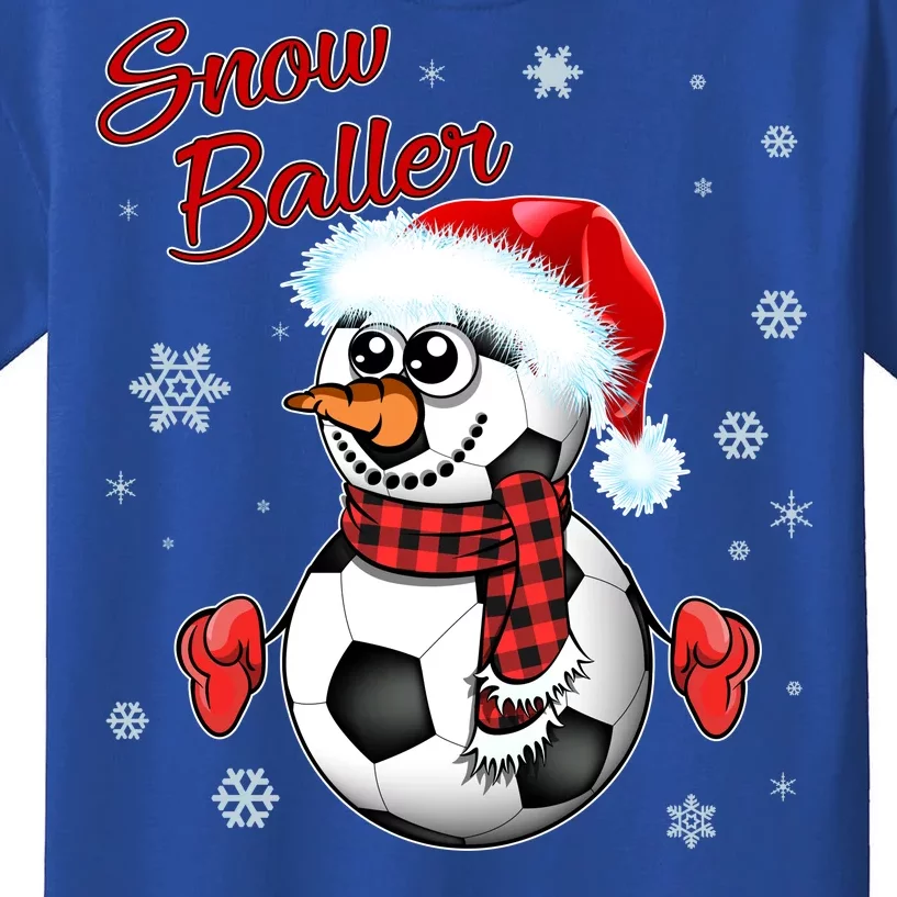 Snow Baller Soccer Chritsmas Kids T-Shirt