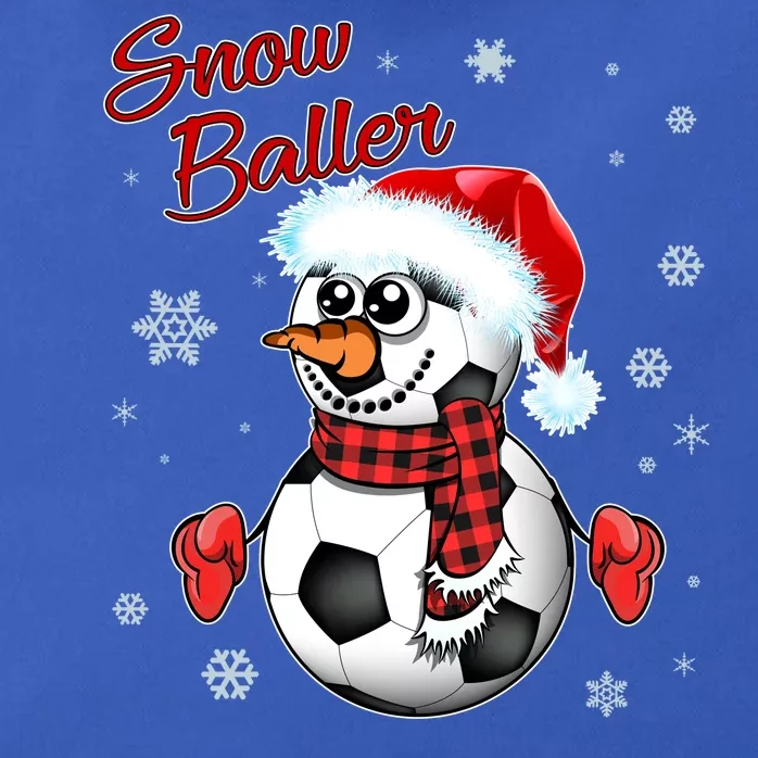 Snow Baller Soccer Chritsmas Zip Tote Bag